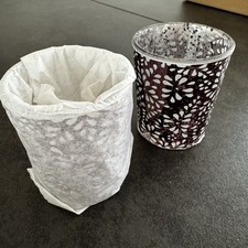 Yankee Candle Sheridan Pressed Flower Glass Votive Holder 2" x2 