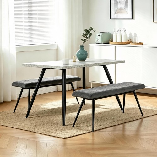 Marble effect dining table - marble,