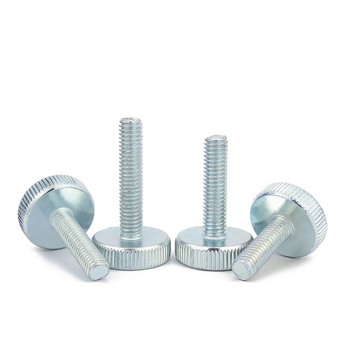 Steel knurled flat - flat, head