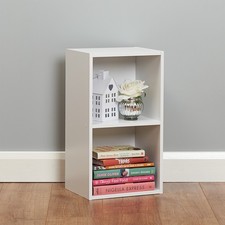 2 Tier White Cube Book Case