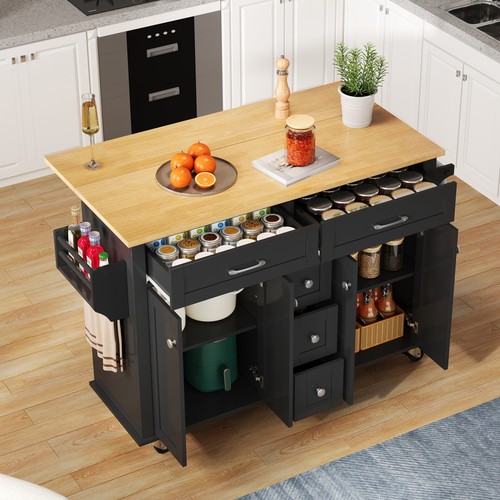 Rolling kitchen island - kitchen,
