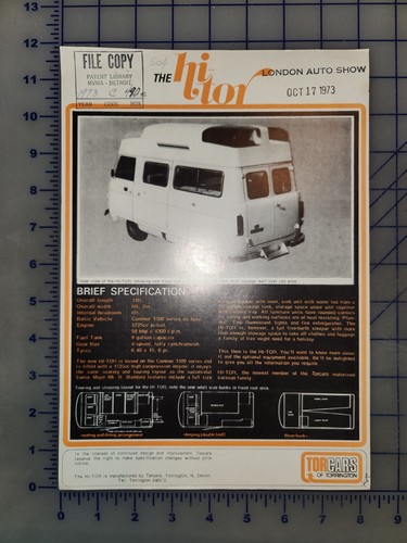 1973 tor camper - tor,