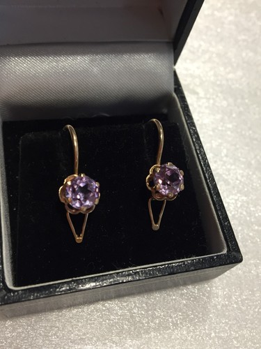 Earrings gold 583 14k vintage - gold,