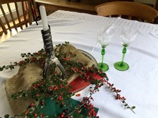 Vintage  White Linen Tablecloth Hand Crochet Lace Border 153x150cms