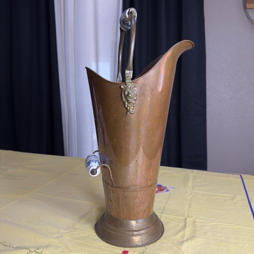 Copper coal scuttle with - copper,