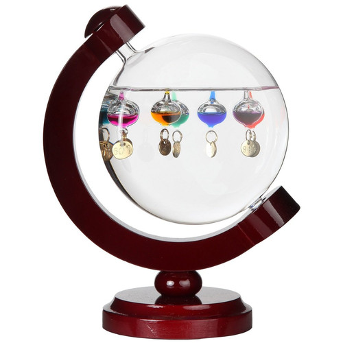 Round galileo thermometer with - thermometer,