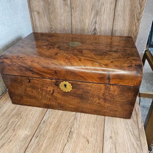 Antique walnut writing slope - walnut,