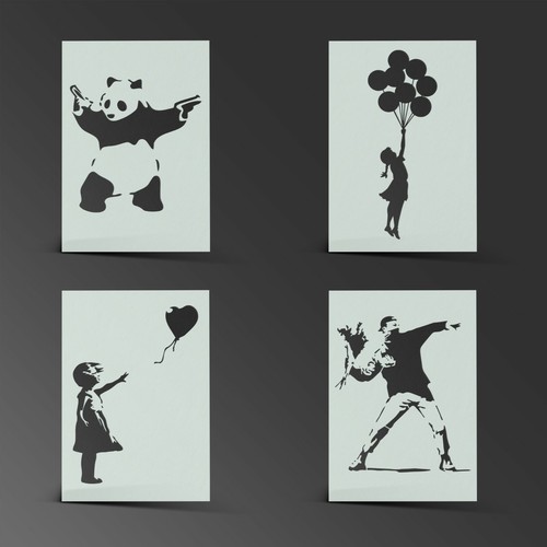 Banksy stencil mylar sheet - banksy,
