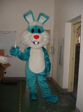 Easter Blue Rabbit Mascot