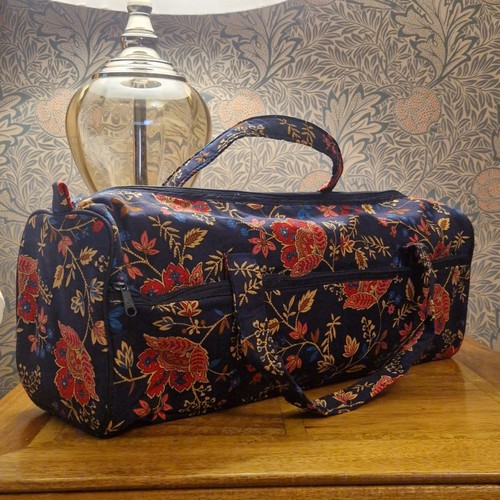 Navy pink floral knitting - navy, &