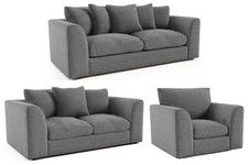 3 piece suite Jumbo Cord sofa,3 2 Seater Fabric Sofa Set Footstool Comfy chair