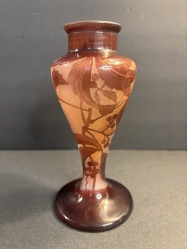 Antique glass vase signed - glass,