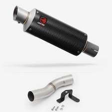 Lextek Carbon Fibre GP8C GP Stubby Exhaust 240mm Low Level with Link Pipe Rear