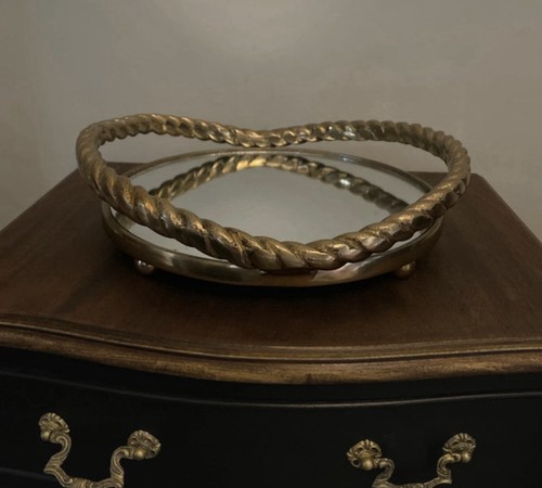 Gold brass vintage mirrored - gold,
