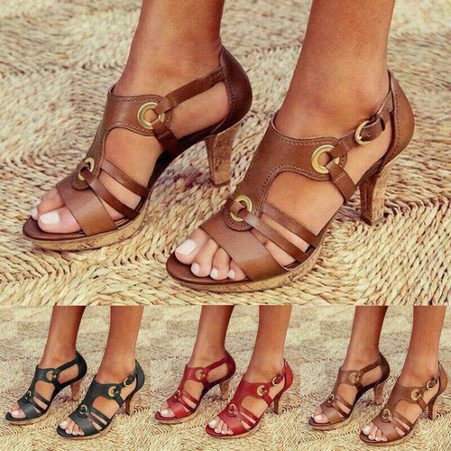 Ladies retro kitten mid heels - retro,