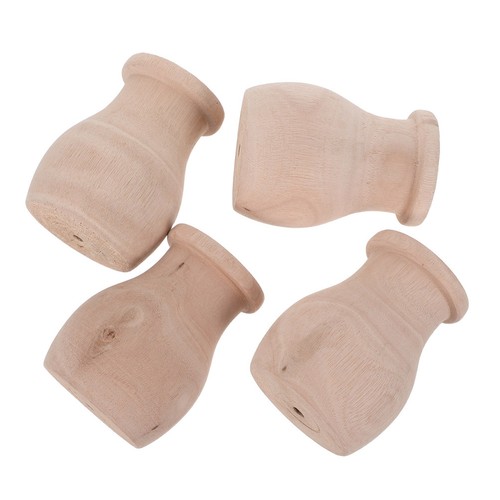 4pcs wooden curtain rod - wooden,