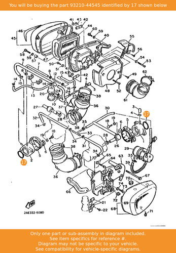 Yamaha ring 93210 44545 - yamaha, o-ring,