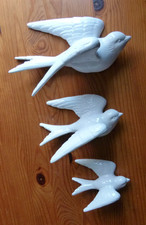 3 flying wall plaque swallows