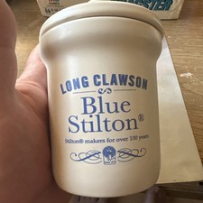 London Pottery Blue Stilton Long Clawson Ceramic Jar With Lid