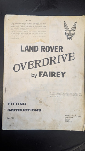 Land rover overdrive fairey - rover, by