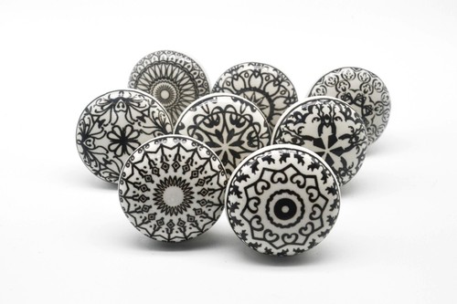 Black mosaic knobs vintage - black,