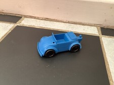 Vintage Playskool Puzzletown Richard Scarry Blue VW BEETLE plastic Toy Car 1976