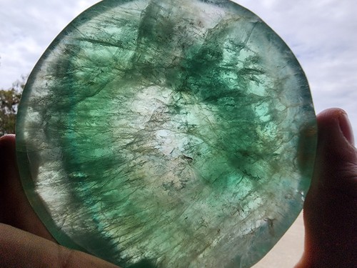 Natural green fluorite crystal - natural,