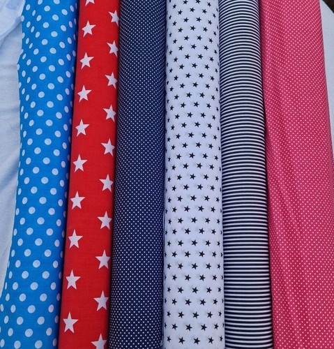 Polycotton fabric stars stripe - polycotton,