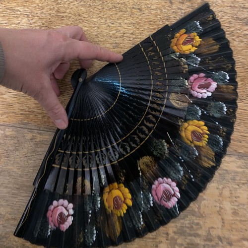 Vintage hand held folding - held, fan