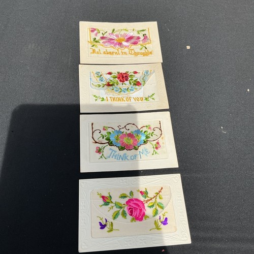 Vintage ww1 silk embroidered - silk,
