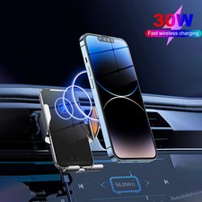 30W Wireless Car Charger Phone Holder Air Vent Mount For Apple iPhone 17 Pro Max