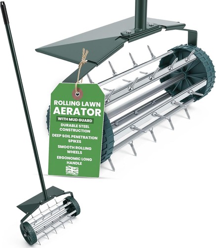 Rolling aerator with - rolling, handle