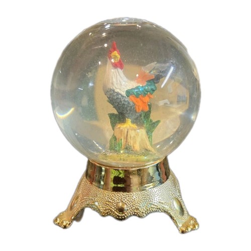 Vintage rooster snow - snow, globe