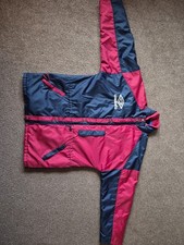 Vintage Retro Umbro Football Manager Coat Jacket Navy Burgundy 90s Size XL Mens 