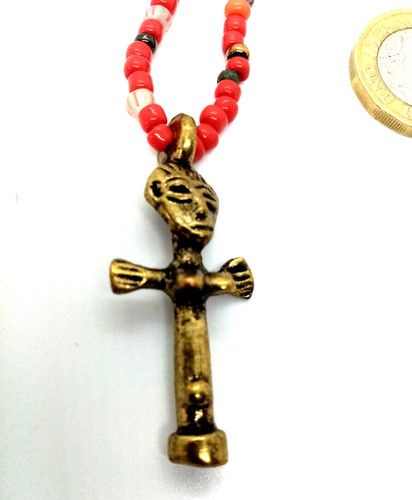 Red necklace with african - red,