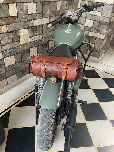 Leather motorcycle bag genuine - leather,