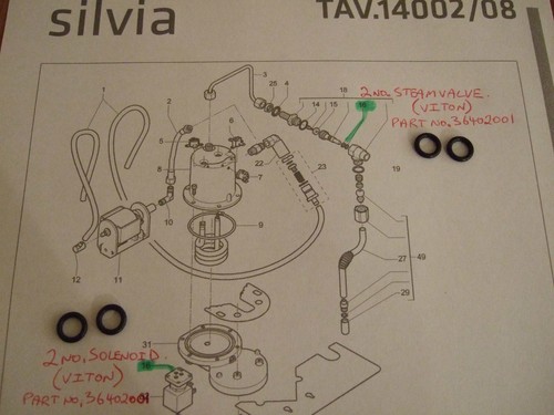 Rancilio silvia solenoid - rancilio, 4x