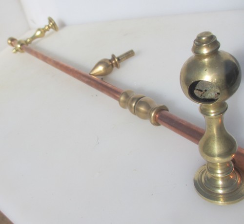 Antique brass curtain pole old - antique,