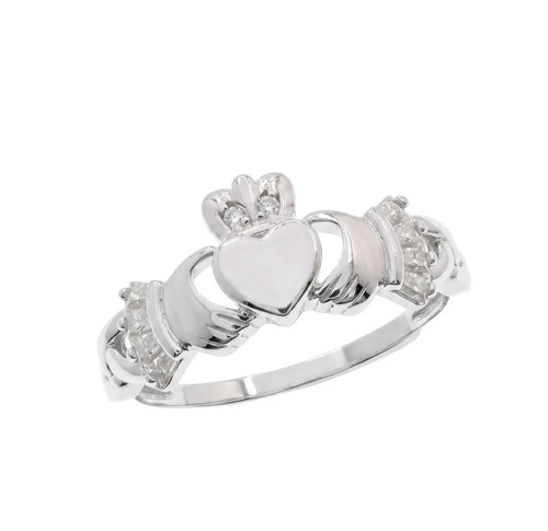 Claddagh moissanite ring - moissanite,