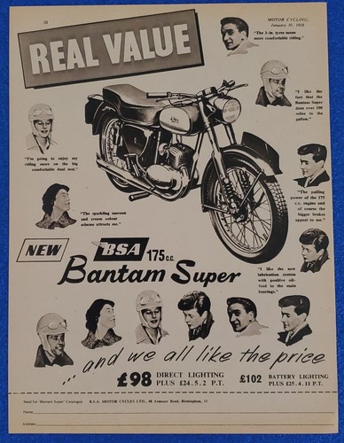1958 classic bsa motorcycle - bsa,