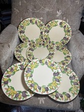 A stunning set of 8 very rare Royal Doulton Dinner Plates 'Azalea' 1930's