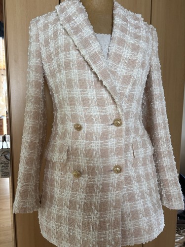 Zara pale pink boucle jacket - zara,