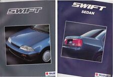 Two 1989-90 SUZUKI SWIFT International Market Brochures HATCH SEDAN Inc 1.3 GTi 