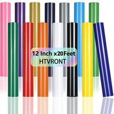 HTVRONT Heat Transfer Vinyl Roll 12''x20FT HTV Iron on Heat Press TShirt Garment