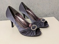 Lunar Elegance Diamante Court Heels Peep Toe Size 8. Purple toned grey.