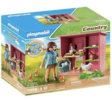 Playmobil 71308 Country Hen House Cute Farm Animals Playset Chickens Rooster Egg
