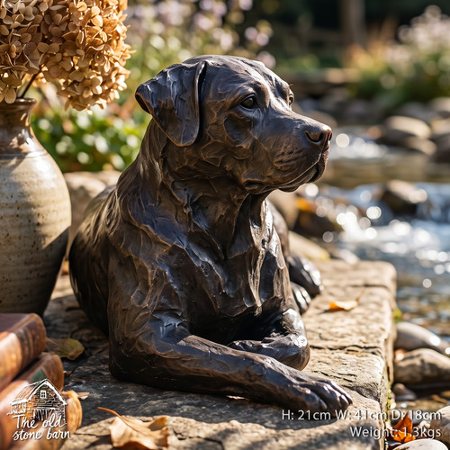 Labrador style laying bronze - style,
