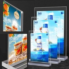 Premium Diamond T-Shape Acrylic Poster Stands - Sign Holder Table Top Menu