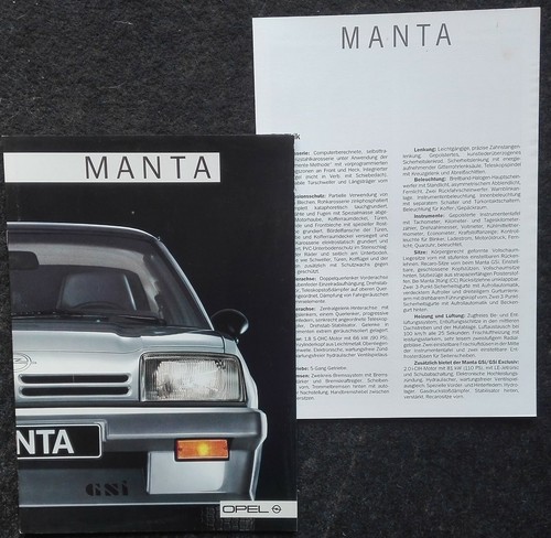 Opel manta brochure - opel, brochure,