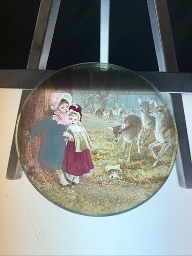 Magic lantern victorian glass - lantern,